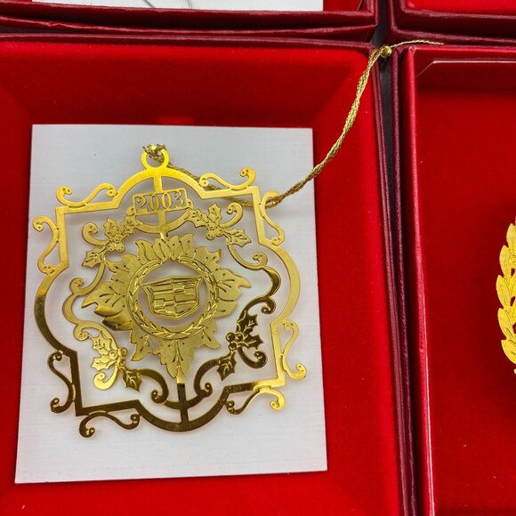 Cadillac 24kt Gold Finish Christmas Tree Ornaments 90s lot of 8 3D ornaments - Picture 8 of 14